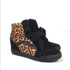 Vans Cheetah Print High Top Canvas Sneakers
